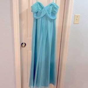 Aqua strapless dress long